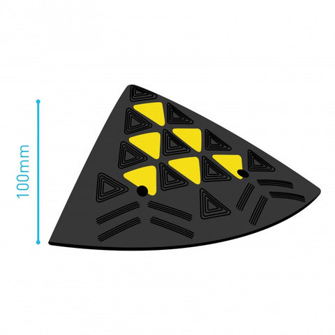 Fortausrampe gummi 100mm, endestykke - Ramper.no