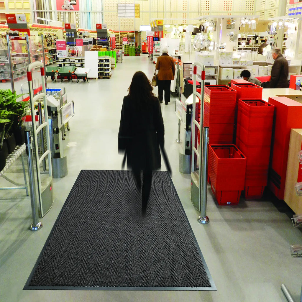 Entreteppe fiskebein 4 størrelser - 2  farger Grå og Mørkegrå