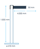 GLA 25 med rullebånd, køordner og avsperringsstolpe i ett, 400cm