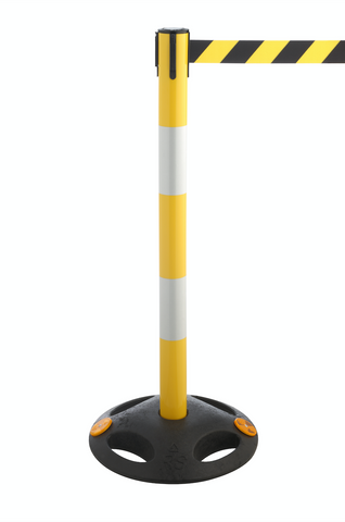 GLA 25 med reflekterende rullebånd, stolpe og base, 350cm