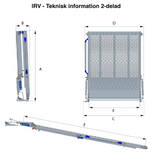 FEAL Kjøretøyramper,  2 delte modeller. 160 til 280cm. 82cm og 90cm bredde
