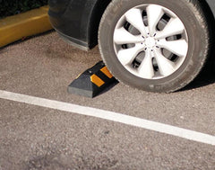 Parkeringsstopper rågummi, Gul/sort